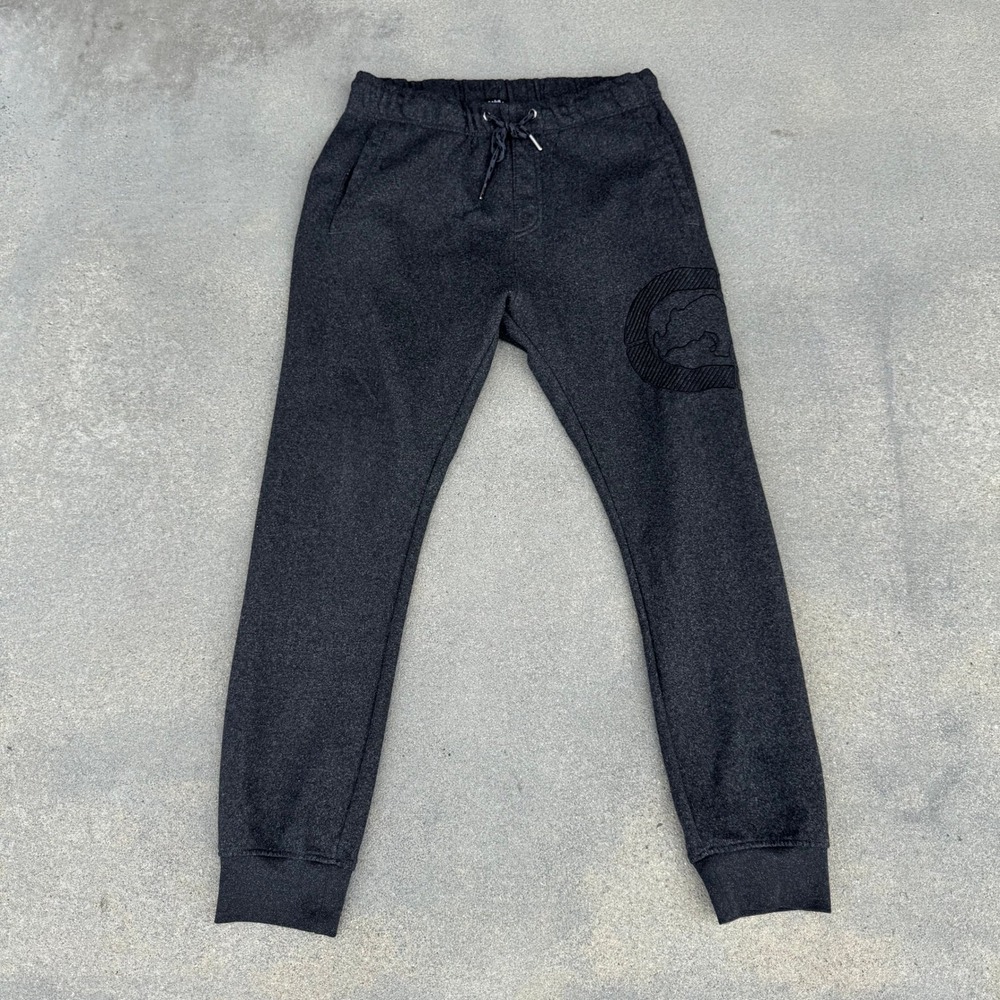 Ecko Unltd Mens Jogger Sweatpants Charcoal Gray Fleece Rhino Logo Size M